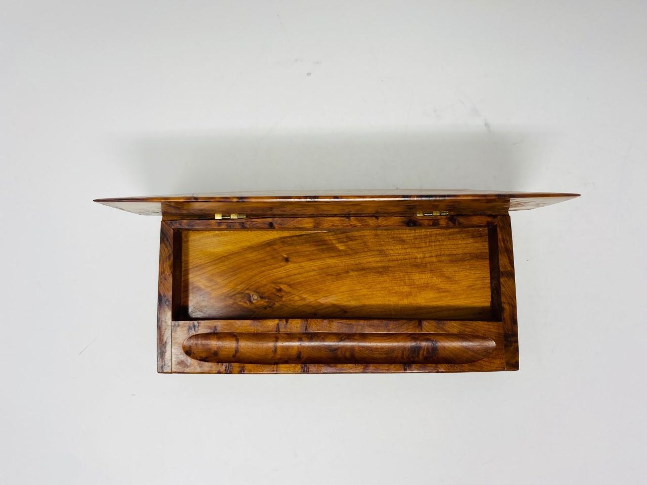 Wood Vintage French Art Deco Burlwood Box and Organizer