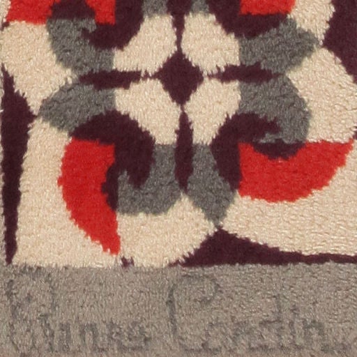 Vintage Art Deco rug by Pierre Cardin, country of origin: France, date circa mid-20th century. Size: 6 ft 9 in x 9 ft 2 in (2.06 m x 2.79 m)

Pierre Cardin is an icon that most associate with clothing and colognes, but he also branched out into