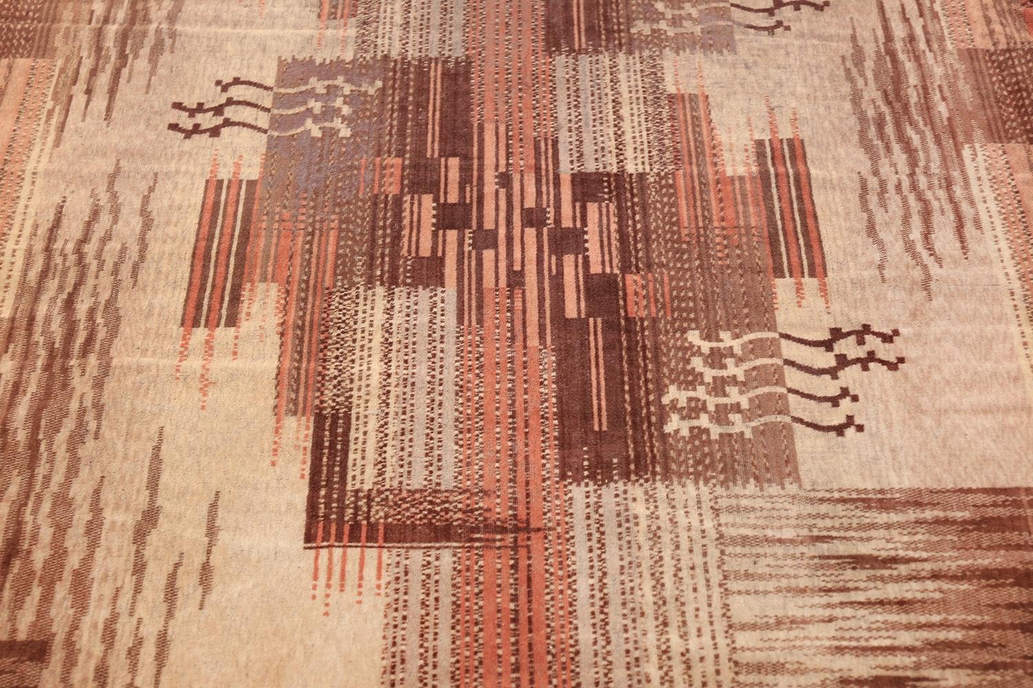 Hand-Woven Vintage French Art Deco Carpet 5' x 9'