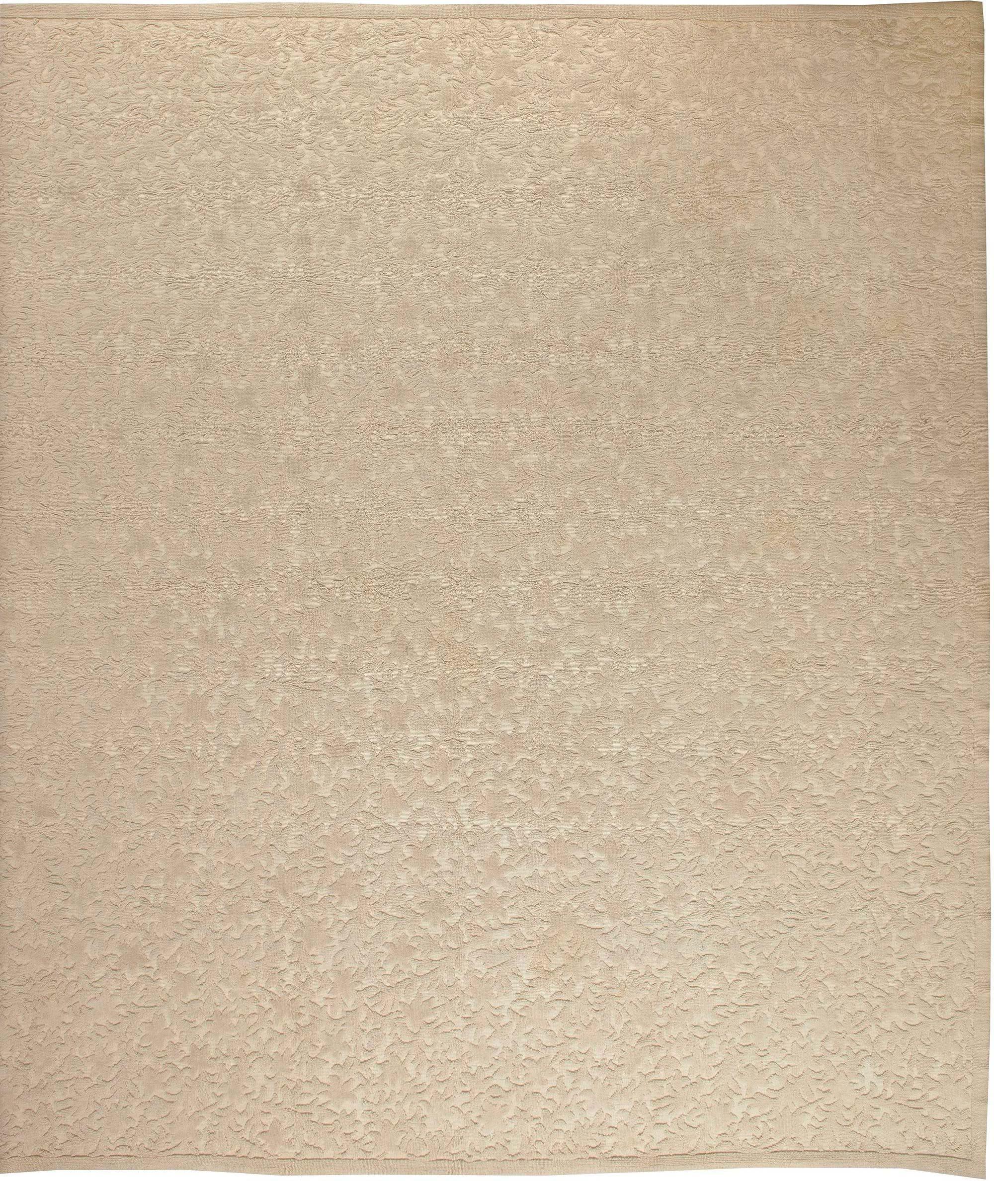 Französischer Cogolin Mono Beige-Teppich im Art déco-Stil, Vintage