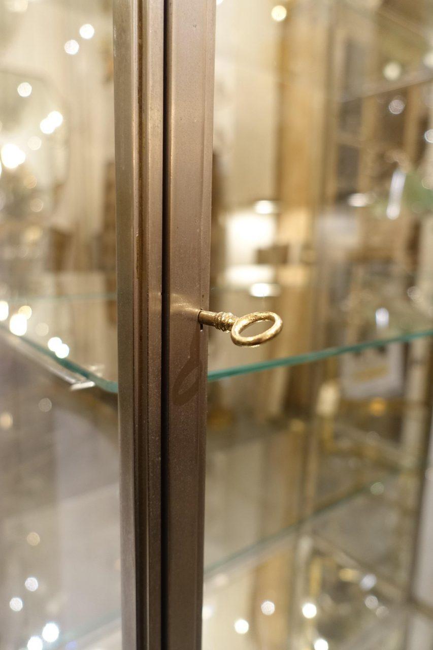 Plated Vintage French Art Deco Display Cabinet, 1930s France Siegel
