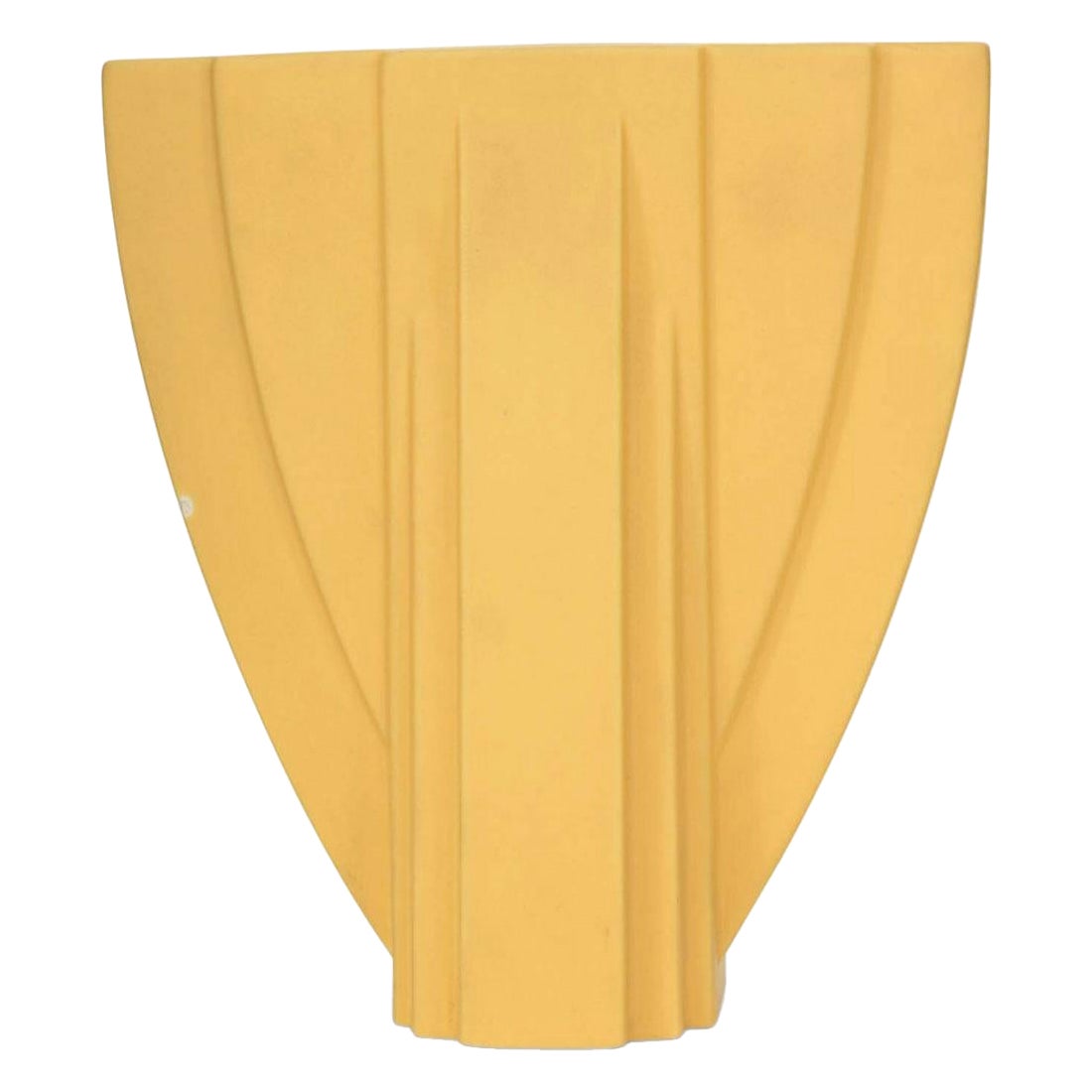 Vintage French Art Deco Dumas Yellow Ceramic Vase