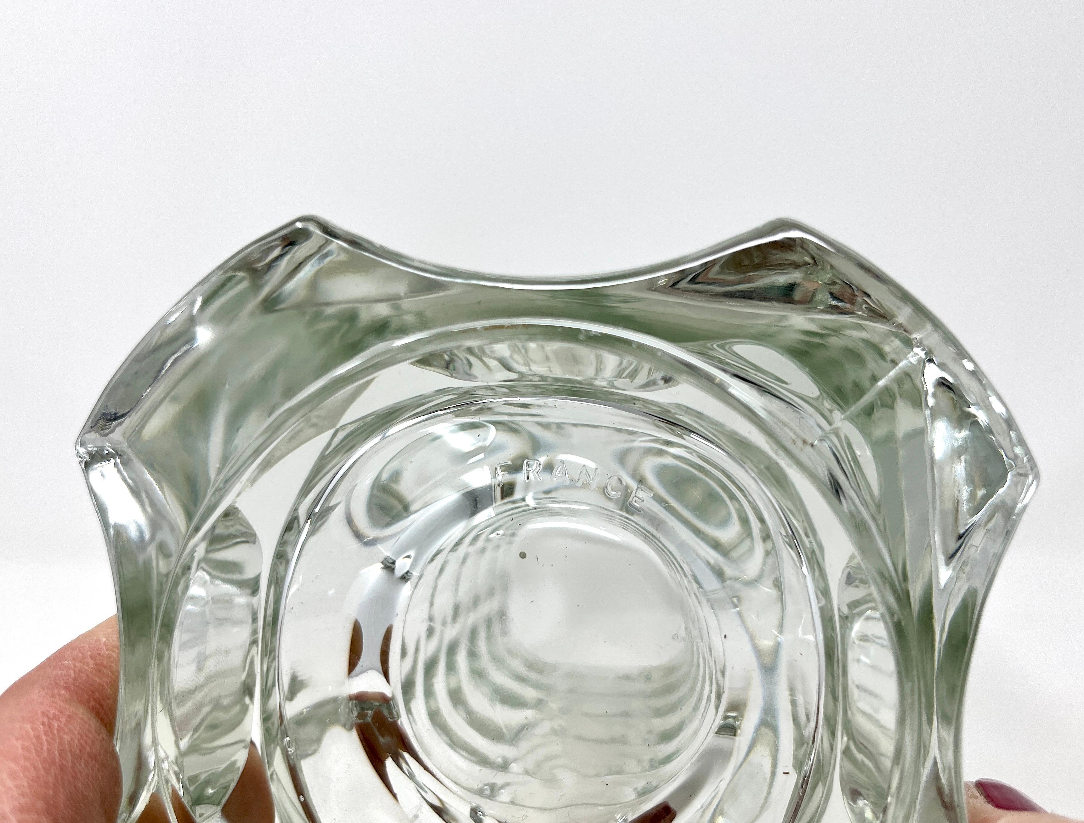 Vaso alto in vetro geometrico francese Art Déco Windsor di Luminarc, anni '70 in vendita 2