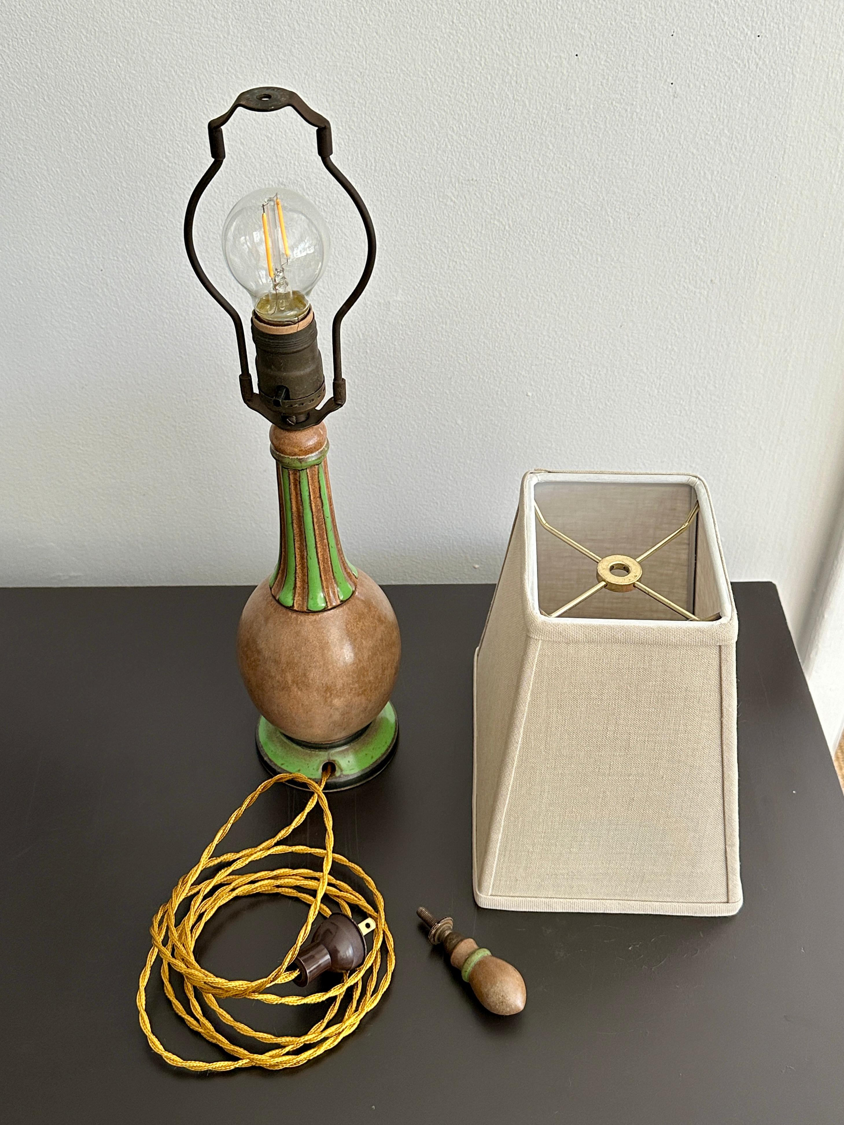 Vintage French Art Deco Lamp Made By Louis Lourioux For Sale 6
