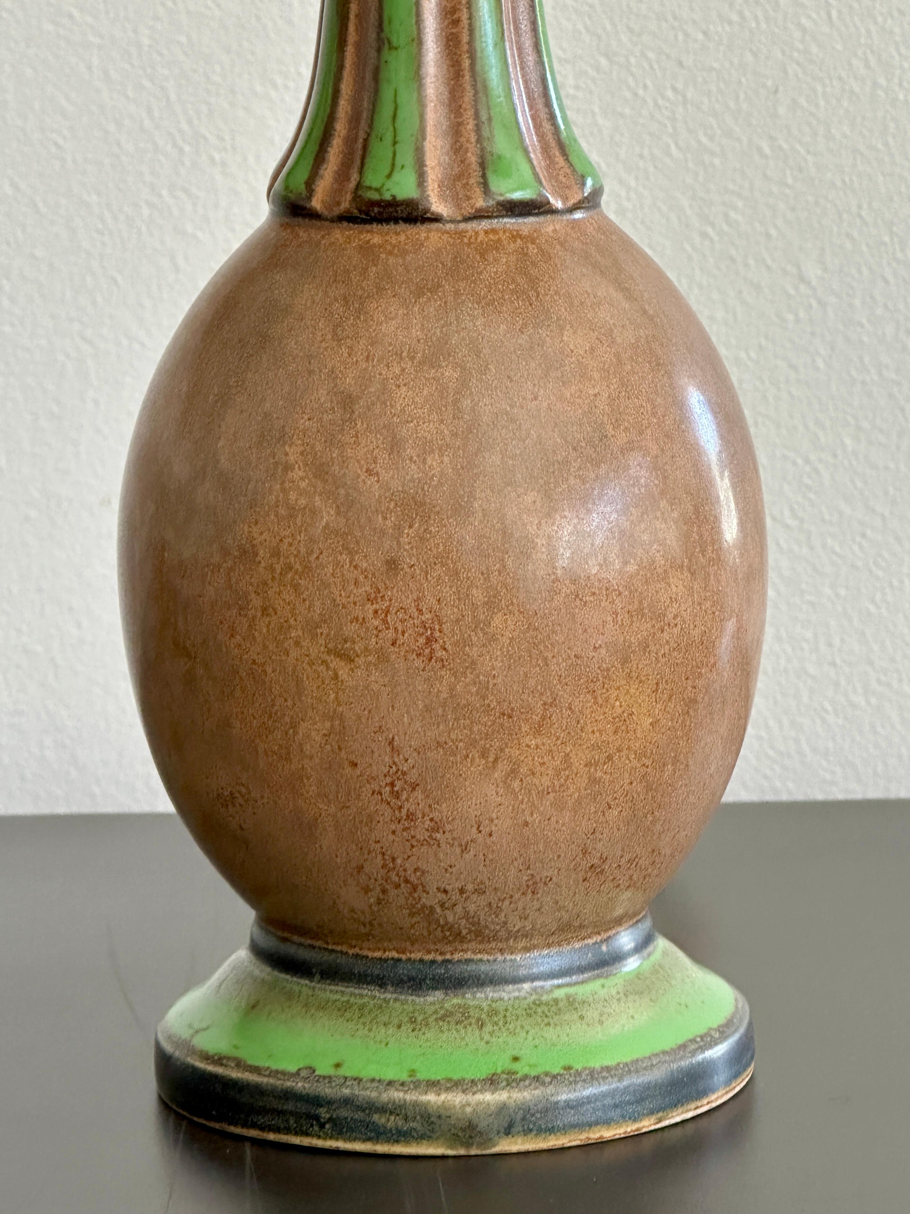 Vintage French Art Deco Lamp Made By Louis Lourioux In Good Condition For Sale In Doraville, GA