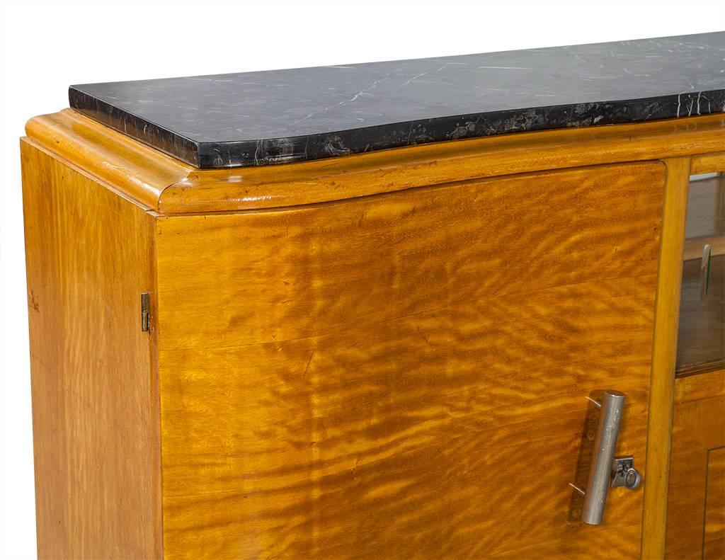 Französischer Art-déco-Cocktail-Barschrank mit Marmorplatte, Vintage (Glas)