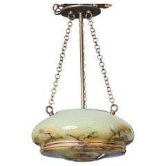 Vintage French Art Deco Marbled Glass Pendant