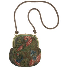 Vintage French Art Deco Metallic Petit Point Handbag