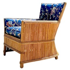 Vintage French Art Deco Pencil Reed Lounge Chair