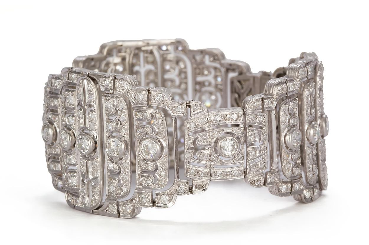 art deco platinum diamond bracelet