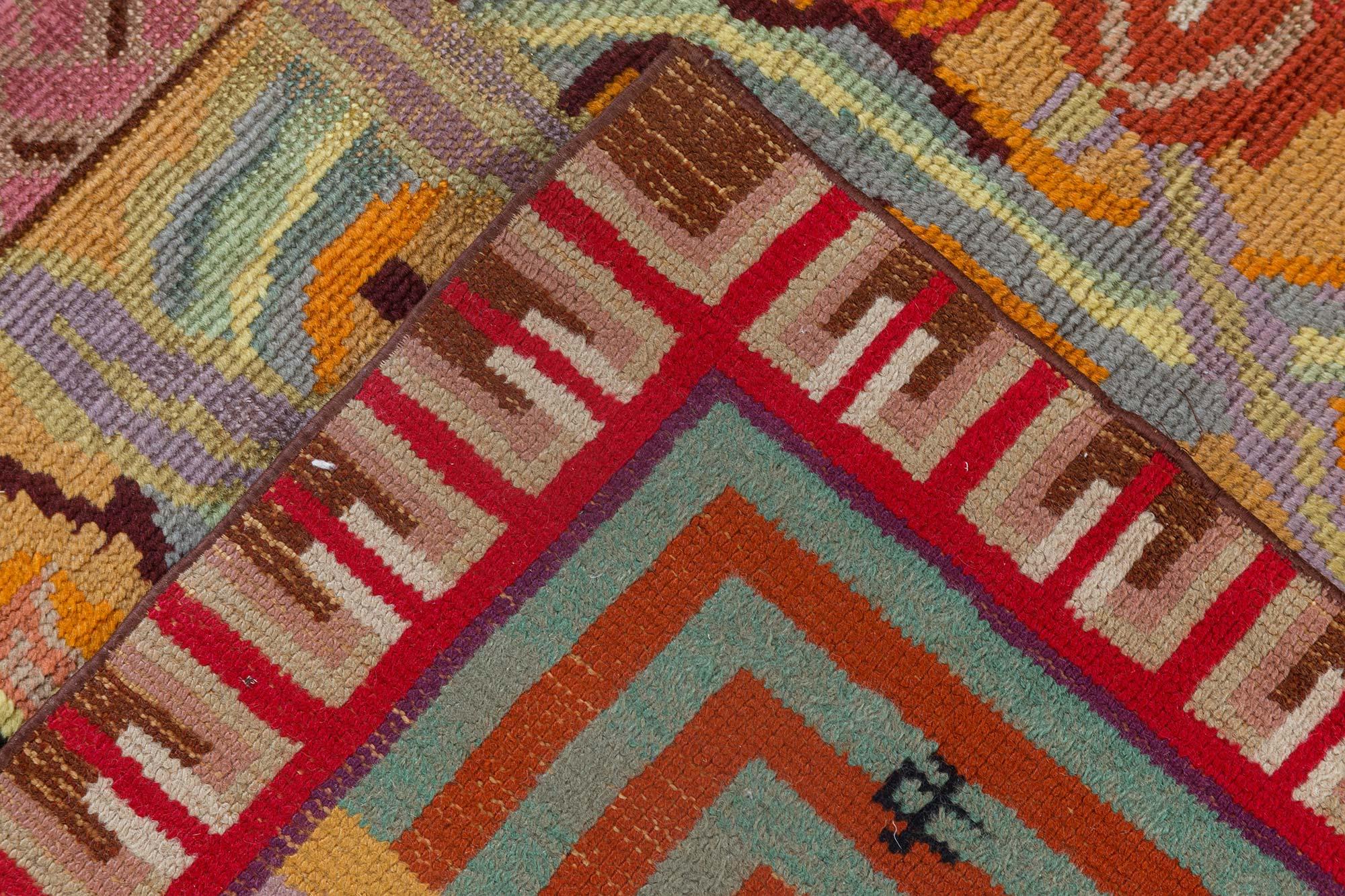 Tappeto vintage in stile Art Déco francese disegnato da Jules Coudyser da Doris Leslie Blau in vendita 4