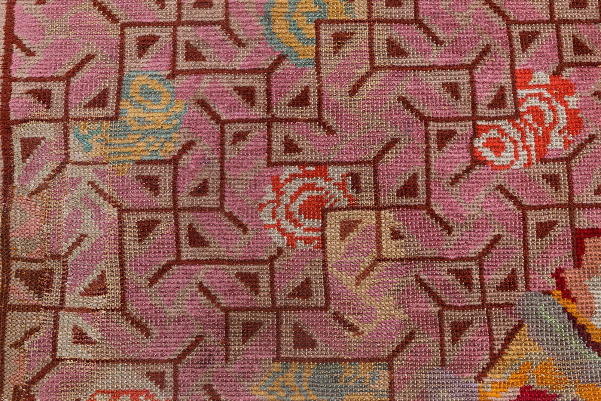 XX secolo Tappeto vintage in stile Art Déco francese disegnato da Jules Coudyser da Doris Leslie Blau in vendita