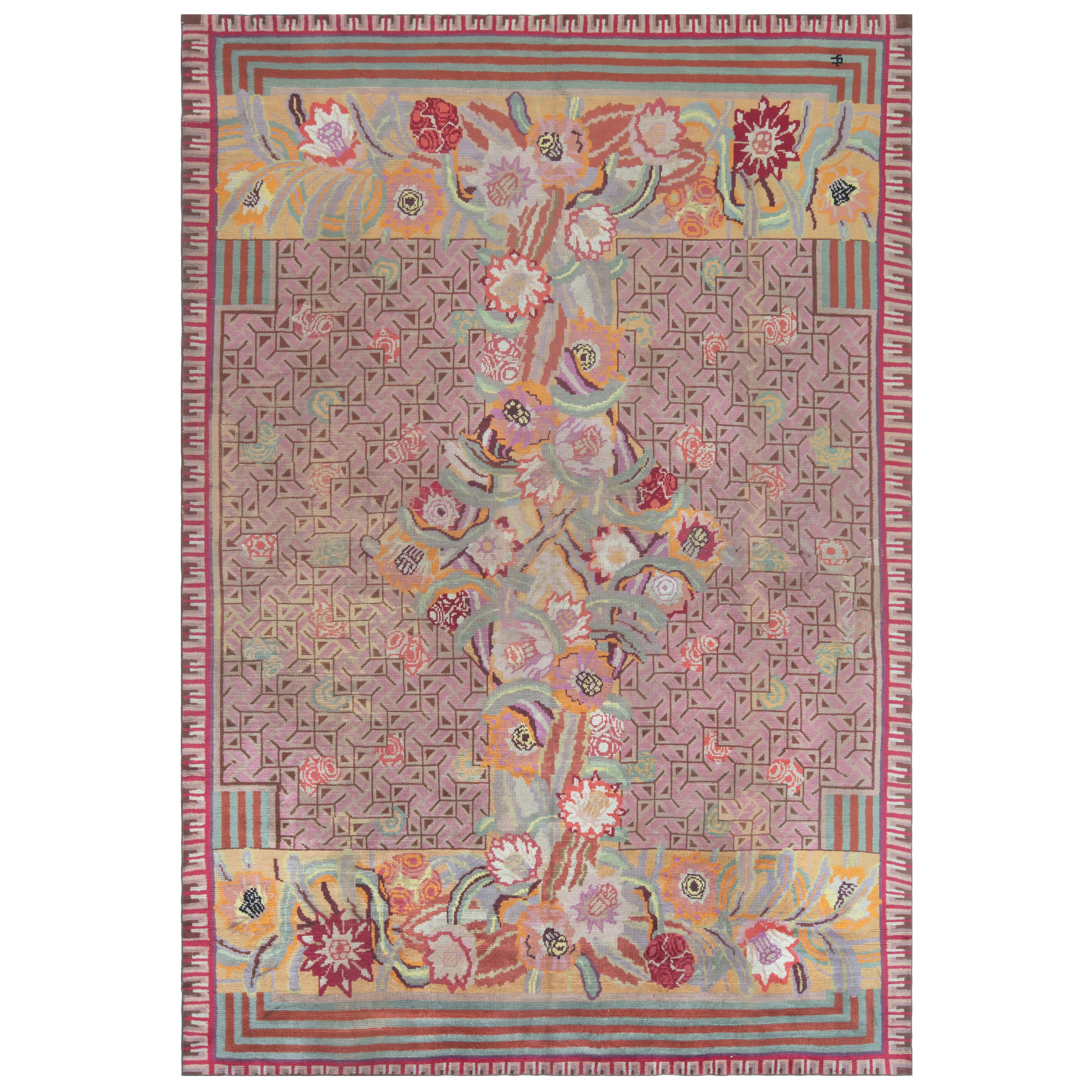 Französischer Vintage Art Deco Teppich entworfen von Jules Coudyser bei Doris Leslie Blau