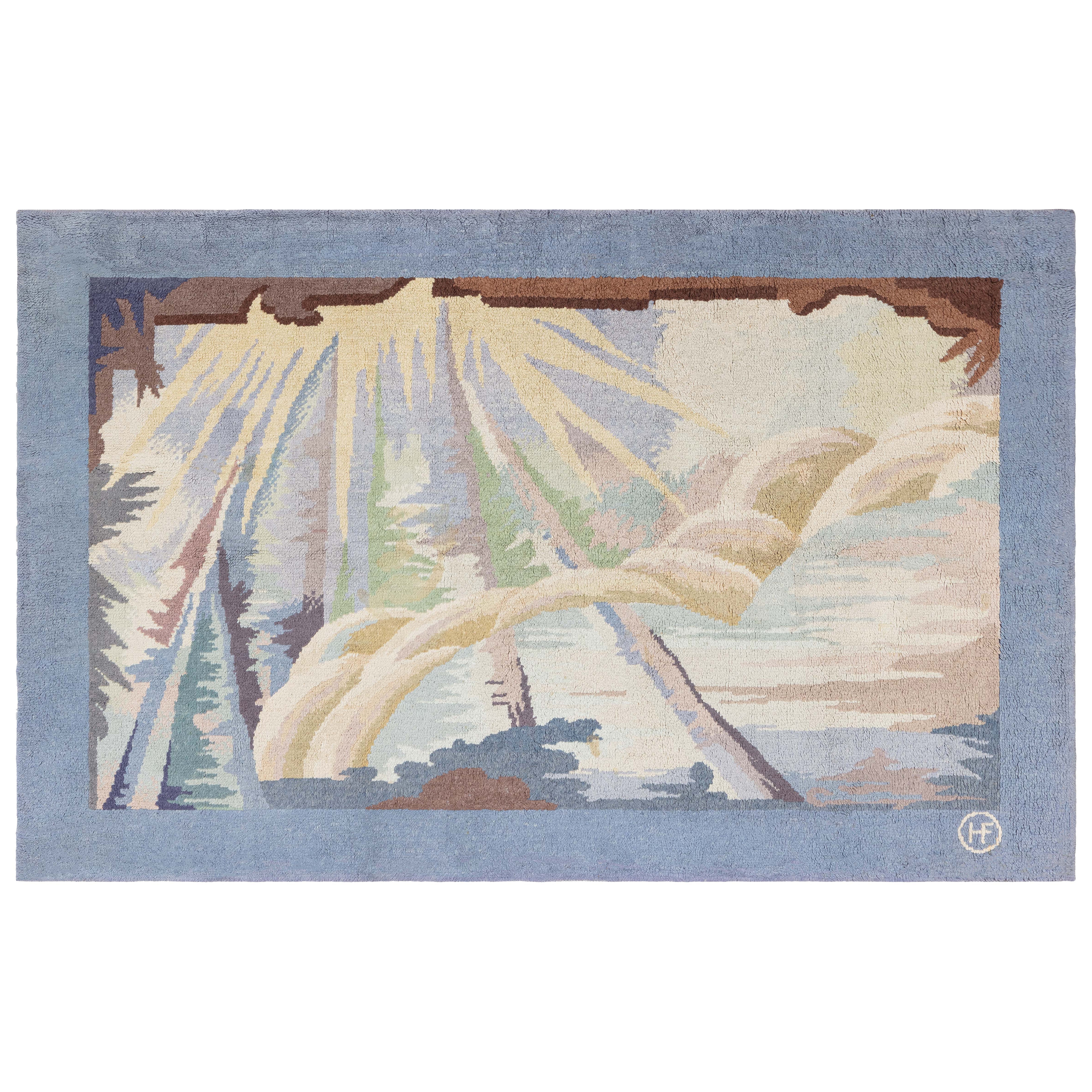 Vintage French Art Deco Rug Doris Leslie Blau For Sale