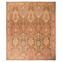 Tappeto vintage francese Art Deco a tessitura piatta Art Nouveau 11x13 346cm x 401cm