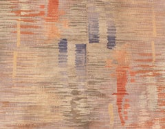 Vintage Surrealist French Art Deco Rug. Size: 5 ft 5 in x 8 ft 1 in