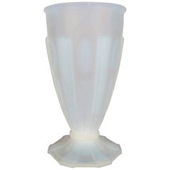 Vintage French Art Deco Sabino School Opalescent Footed Art Glass Vase