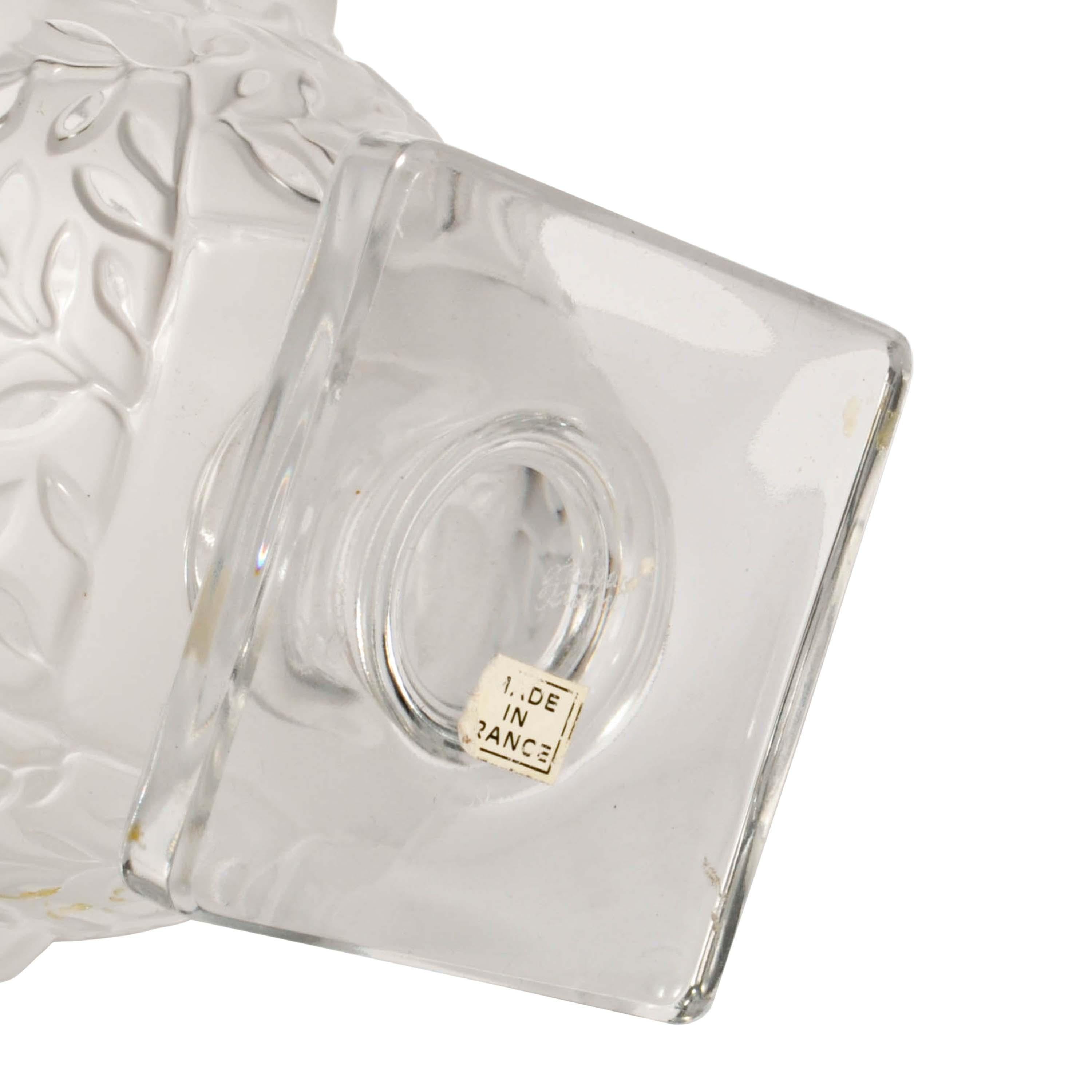 Vintage French Art Deco Style Lalique Elisabeth Crystal Glass Vase Coupe Signed For Sale 2