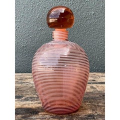 Vintage French Art Deco Style Spiral Glass Decanter