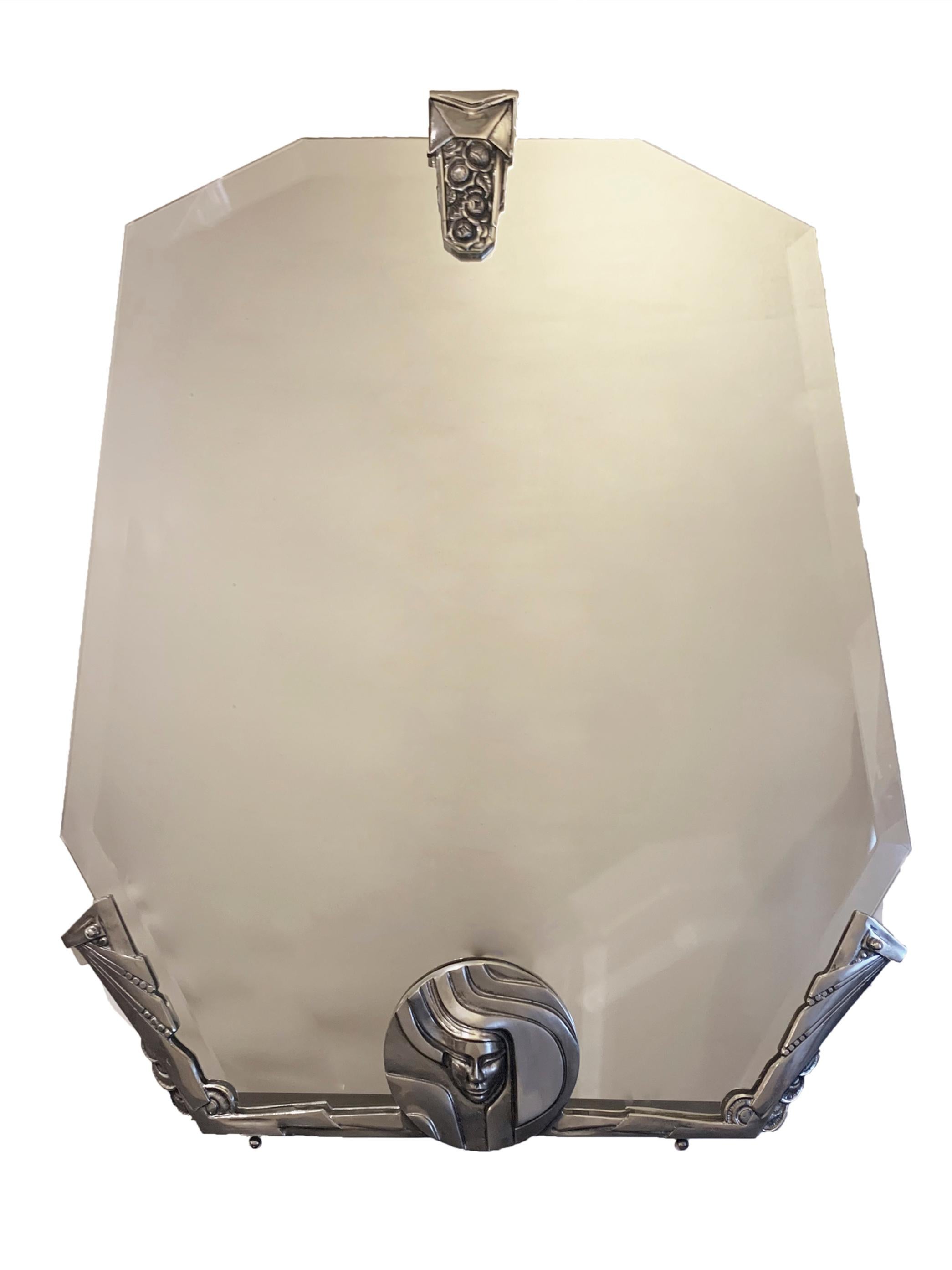 Espejo de pared vintage francés Art-Deco siglo XX en venta