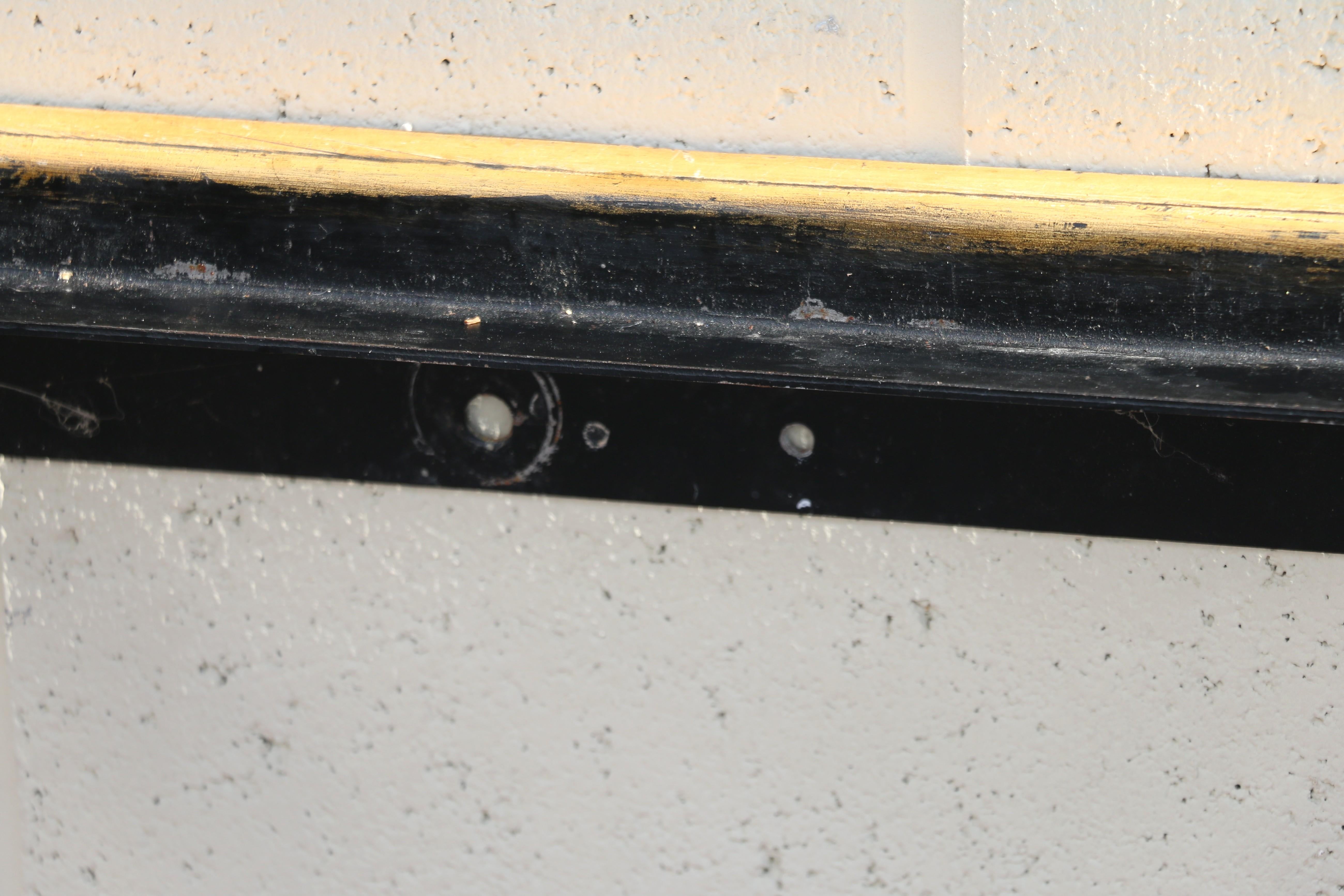 Vintage French Art Deco Wrought Iron Demi-Lune Console Table With Marble Top For Sale 15