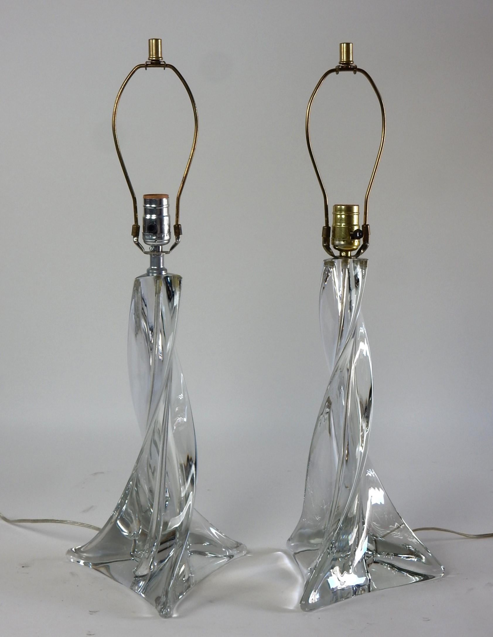 Vintage French Art Glass Lamps by St. Louis Crystal  In Good Condition For Sale In Las Vegas, NV