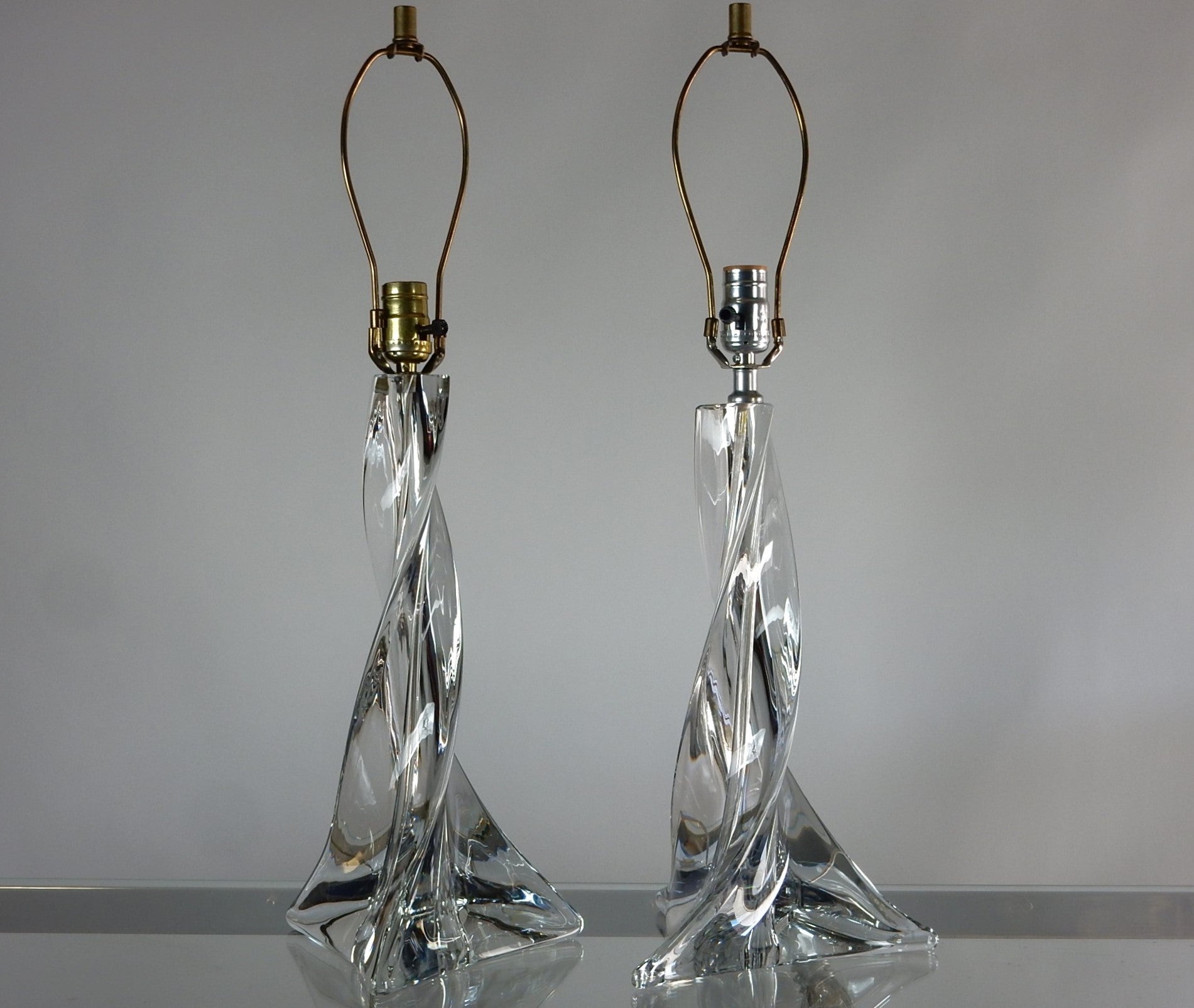 Vintage French Art Glass Lamps by St. Louis Crystal  For Sale 3