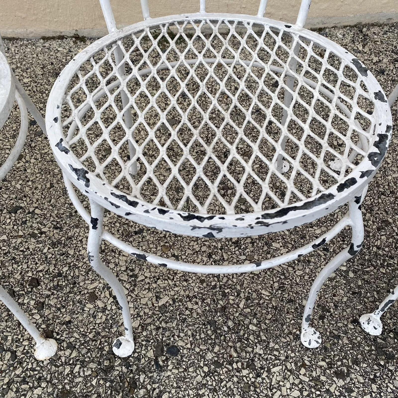 Ensemble de salle à manger de jardin en fer forgé de style Art Nouveau français - 5 pièces en vente 1