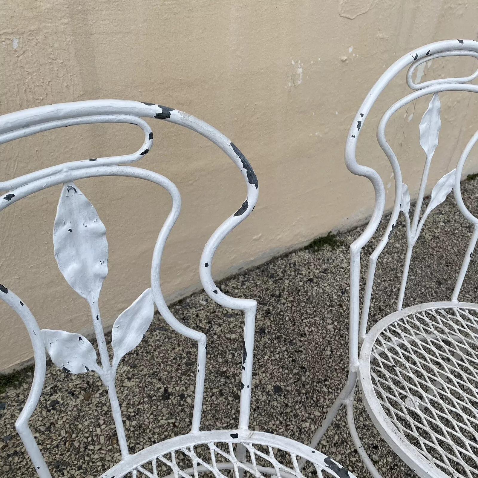 Ensemble de salle à manger de jardin en fer forgé de style Art Nouveau français - 5 pièces en vente 2