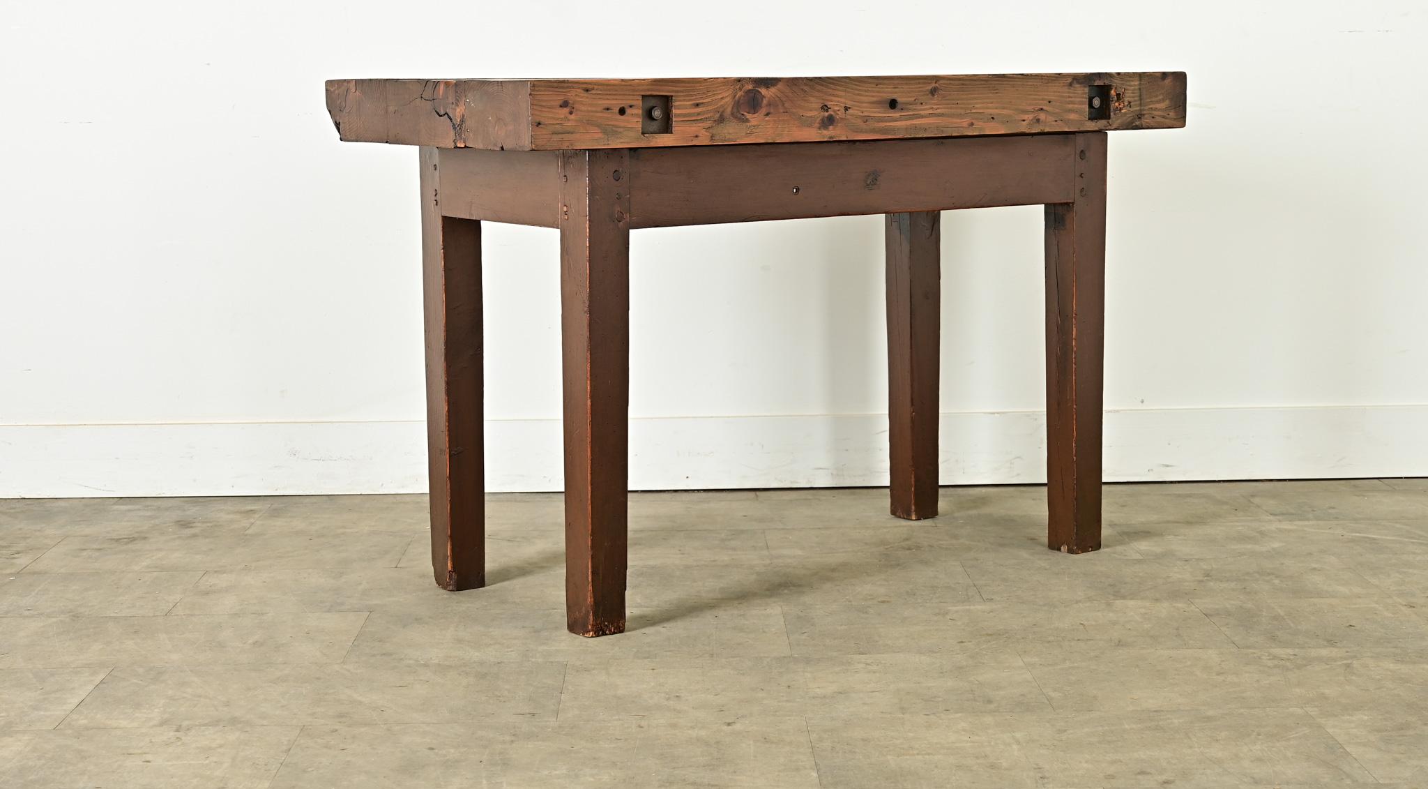 Banco de trabajo artesano francés vintage Tallado a mano en venta