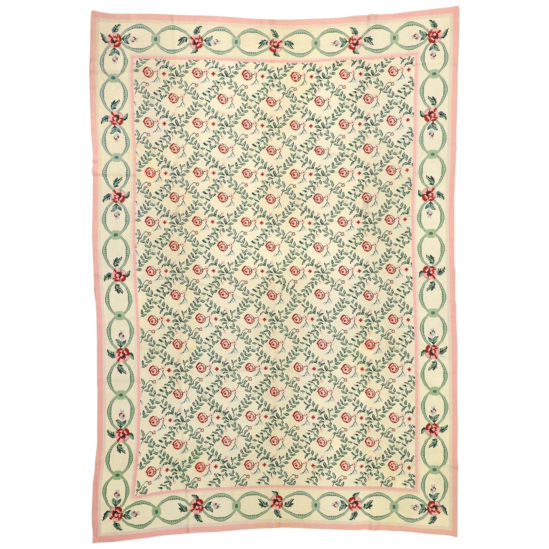 Tappeto Aubusson cinese d'epoca a punto d'ago, 09'11 x 13'09 in vendita