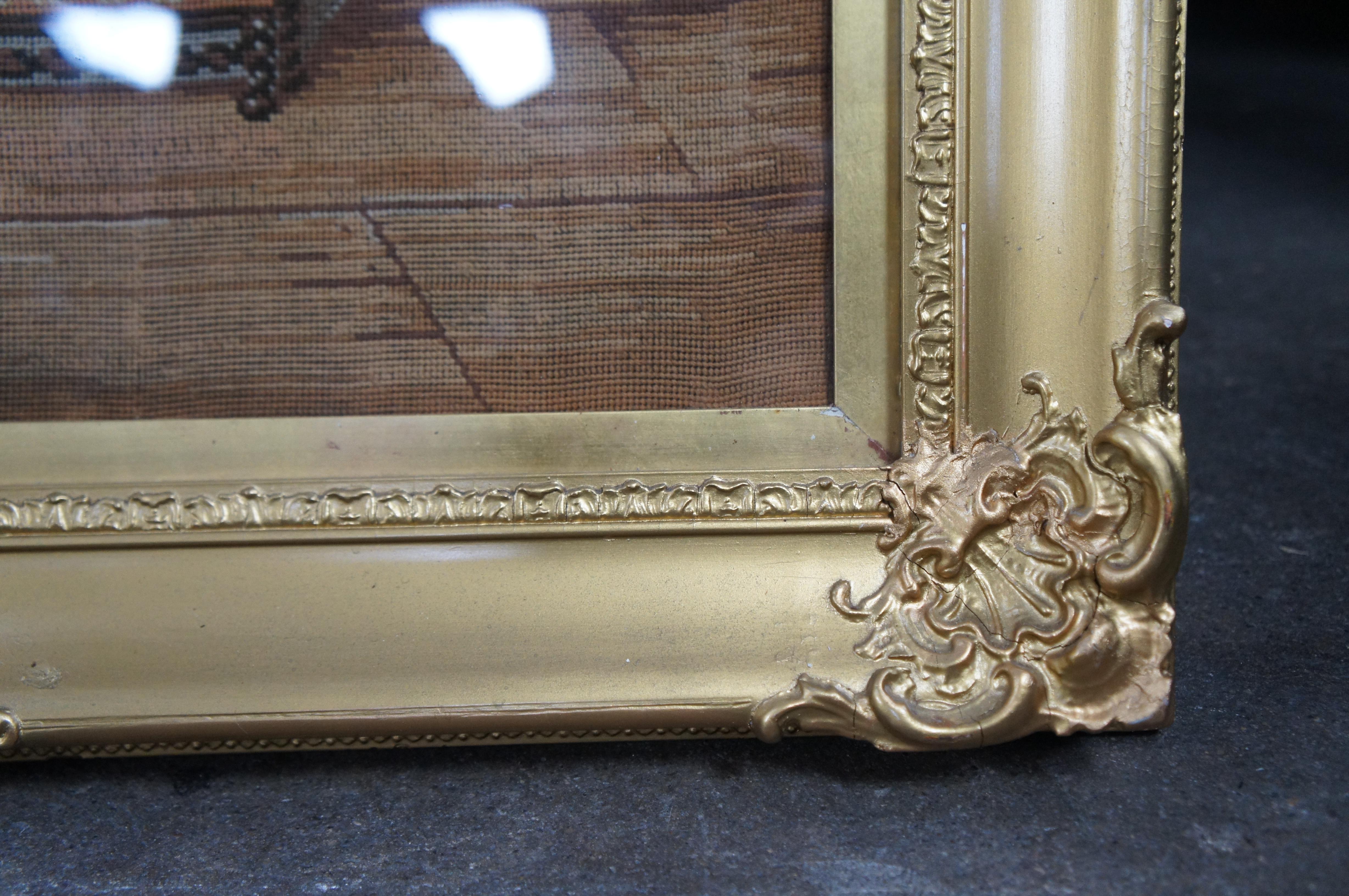 Arazzo ricamato Aubusson francese d'epoca King Charles Bidding Farewell 38