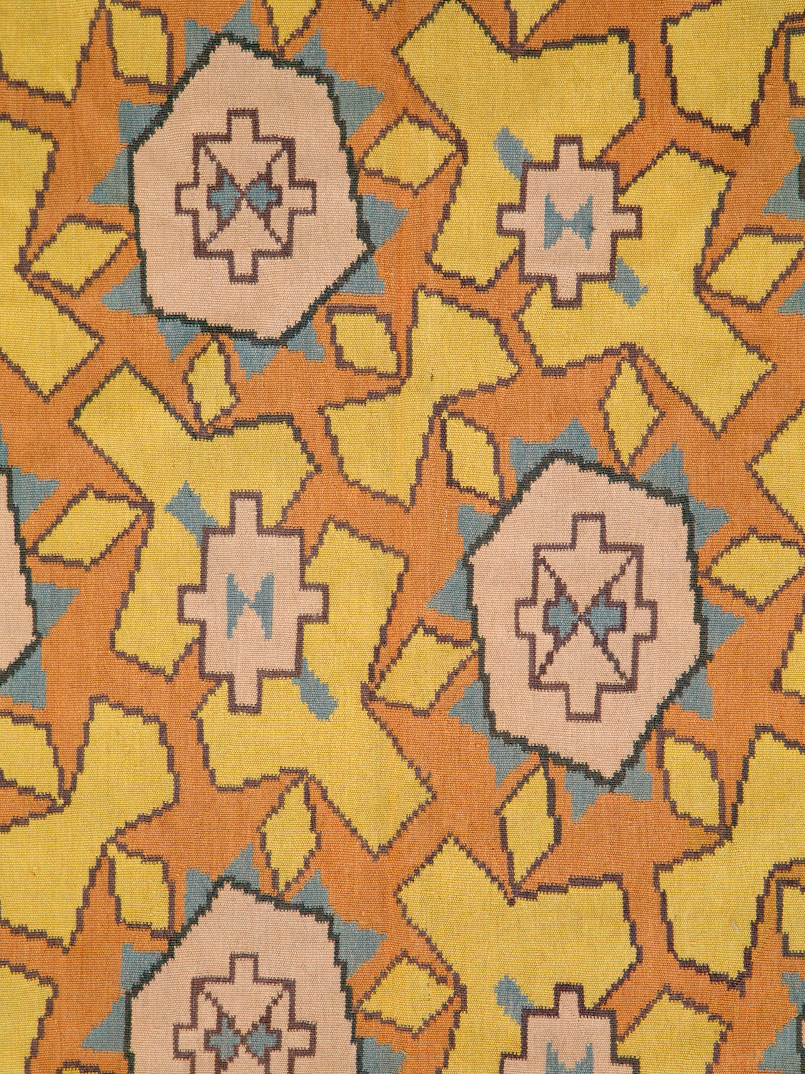 Ein klassischer französischer Aubusson-Flachgewebe-Teppich aus dem späten 20. 

Maßnahmen: 7' 1