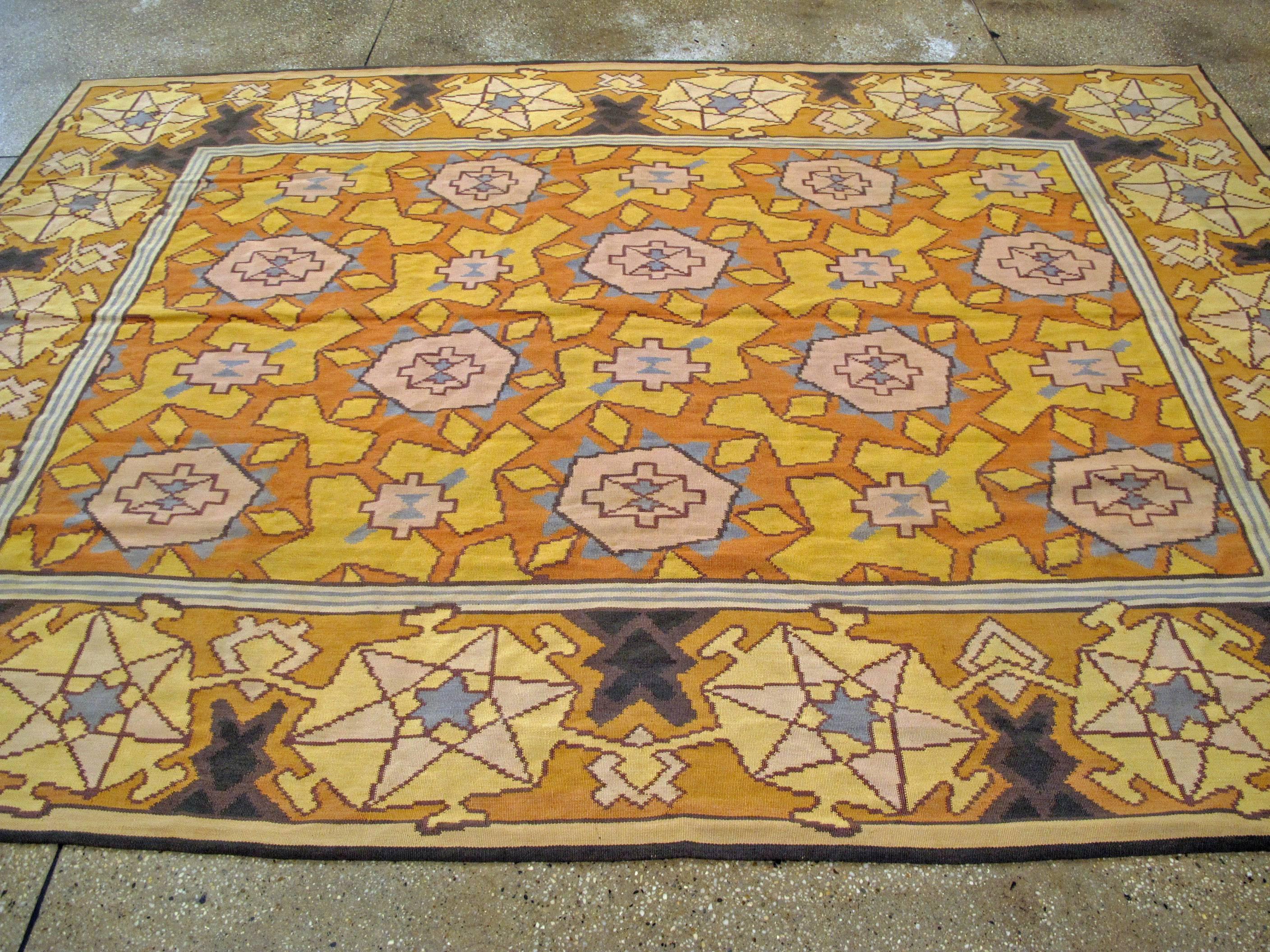 Wool Vintage French Aubusson Rug