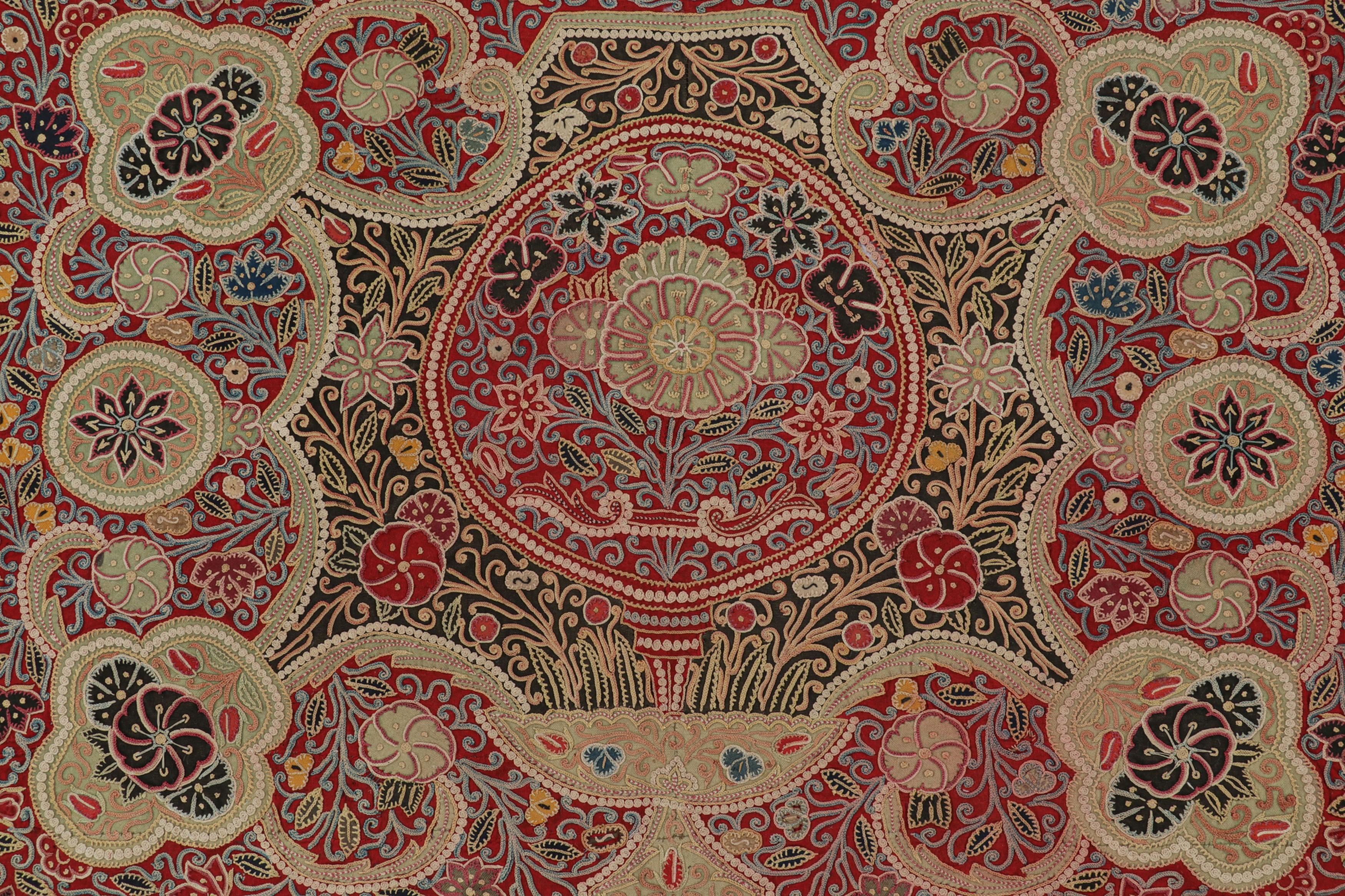 Fine XIX secolo Tappeto Aubusson francese vintage in beige con medaglioni geometrici - Rug & Kilim in vendita