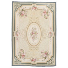 Used French Aubusson Rug with Regal Romantic Rococo Style