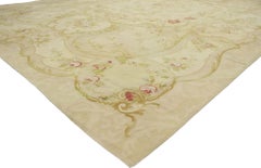 Vintage French Aubusson Rug with Romantic Rococo Style