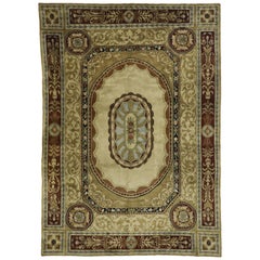 Retro French Aubusson Savonnerie Design Area Rug with Regal Louis XV Style