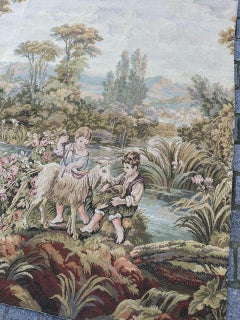 Aubusson francese vintage  Arazzo jacquard Style " amori pastorali "