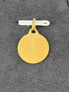 Vintage French Augis 18-Karat Gold Small Love Token Medal Diamond Ruby