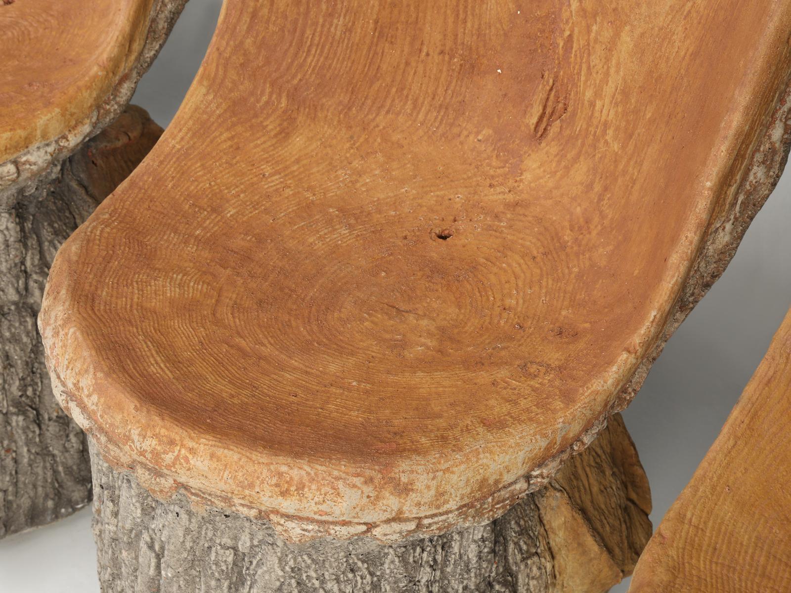Vintage French Authentic Faux Bois Chairs Offered Individually or in Sets 3