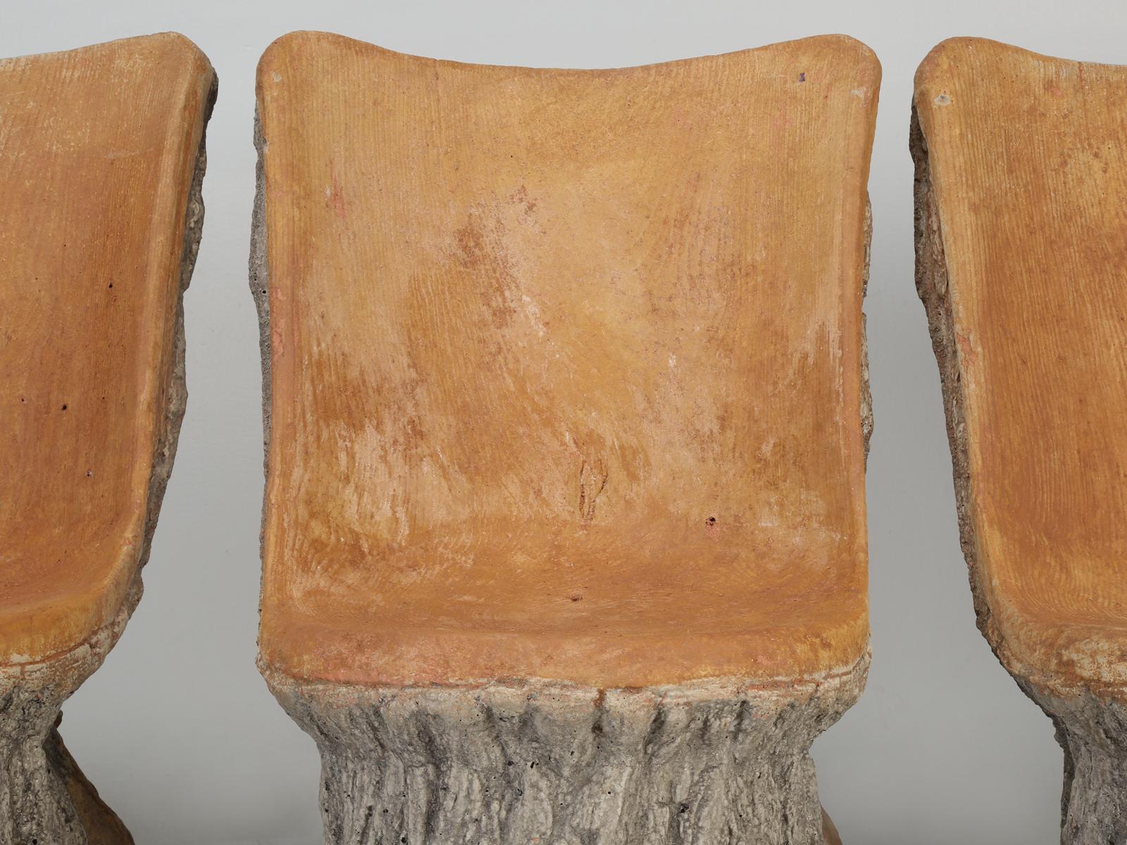 Hand-Crafted Vintage French Authentic Faux Bois Chairs Offered Individually or in Sets