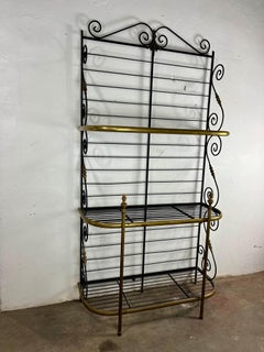 Perchero francés vintage de hierro y latón