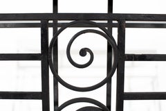 Vintage French Balcony Railing as Console with Travertine Top