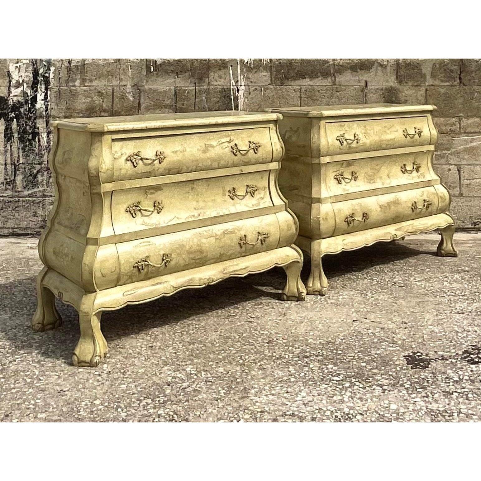 Vintage French Ball and Claw Bombe Chests of Drawers - a Pair For Sale 1