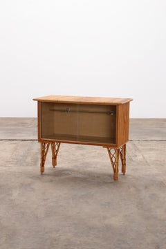 Vintage French Bamboo bar or display cabinet 1960s.