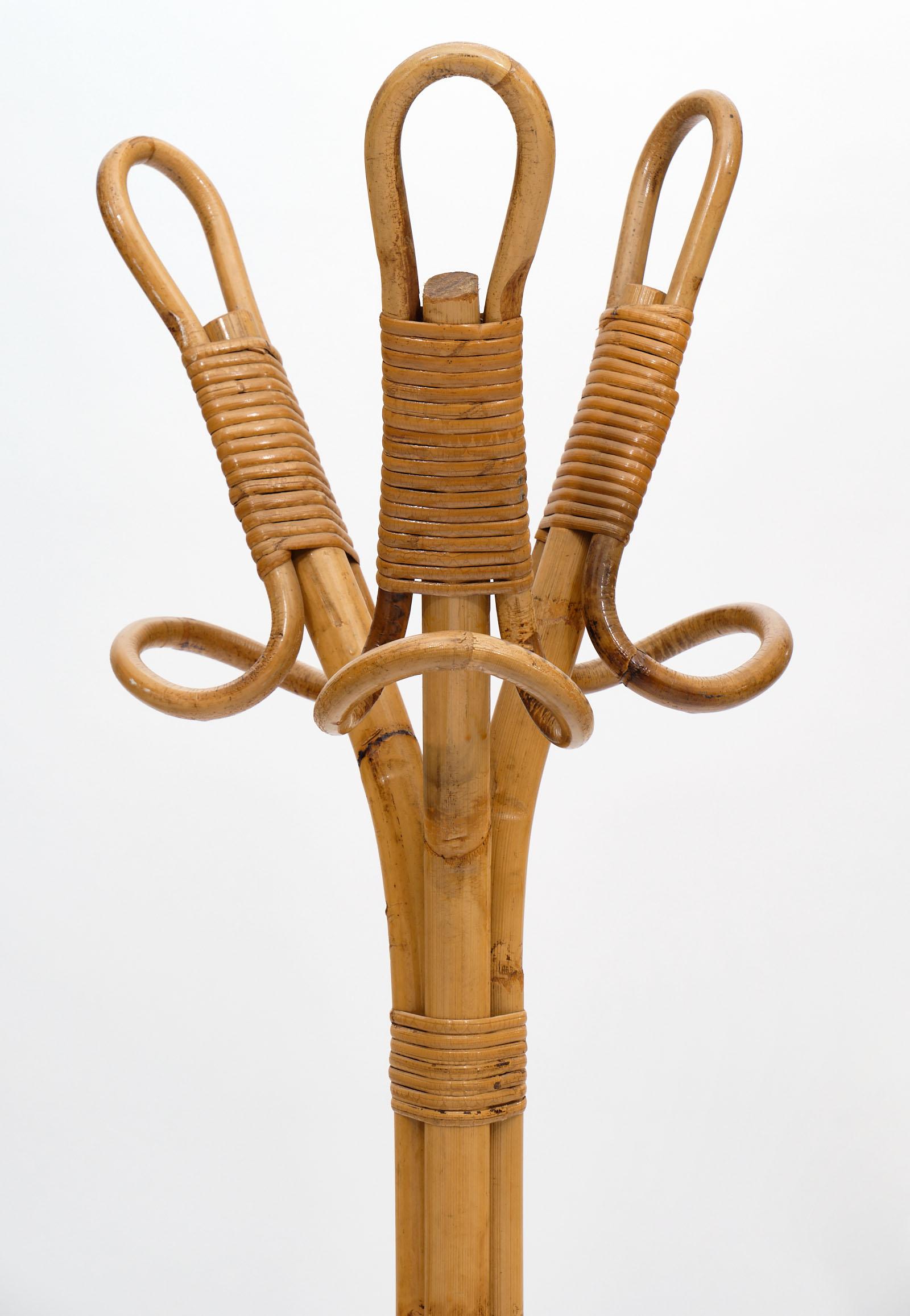 Mid-Century Modern Vintage French Bamboo Coat Rack