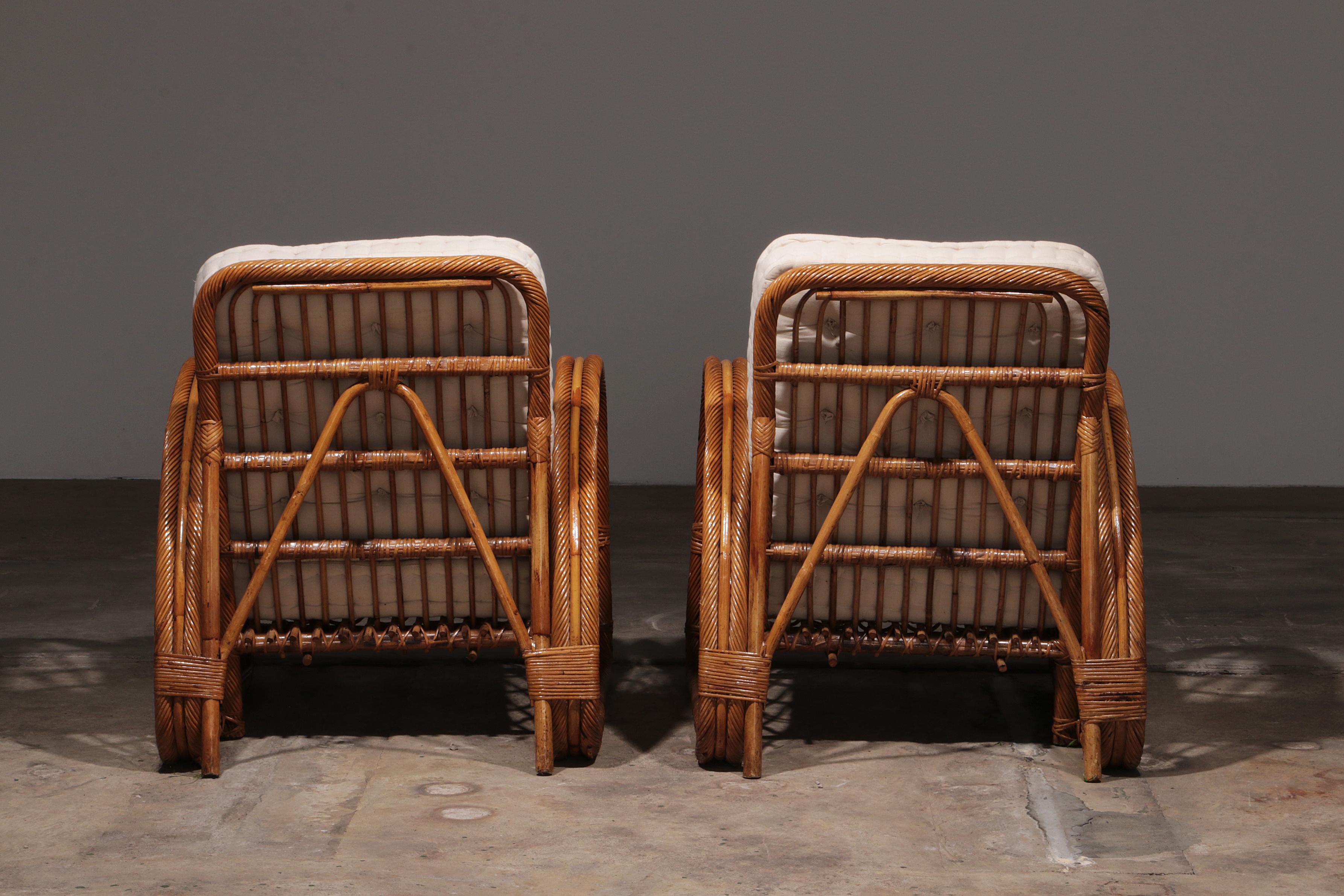 Vintage French Bamboo Lounge set, Paul Frankl style, 1960 6