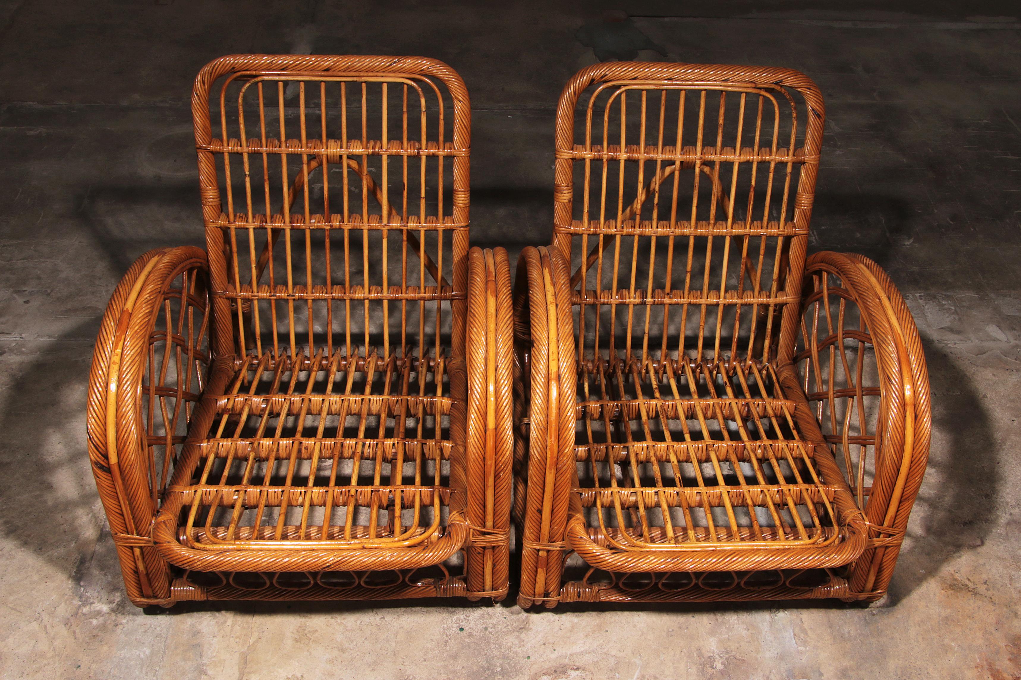Vintage French Bamboo Lounge set, Paul Frankl style, 1960 9
