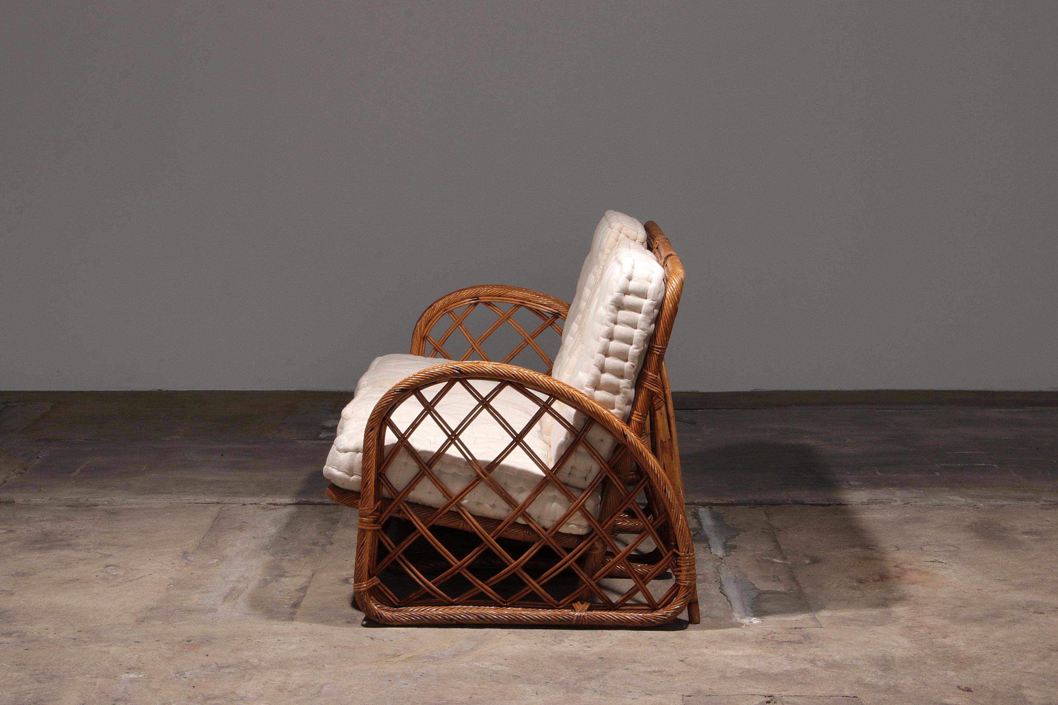 Vintage French Bamboo Lounge set, Paul Frankl style, 1960 In Good Condition In Oirlo, LI
